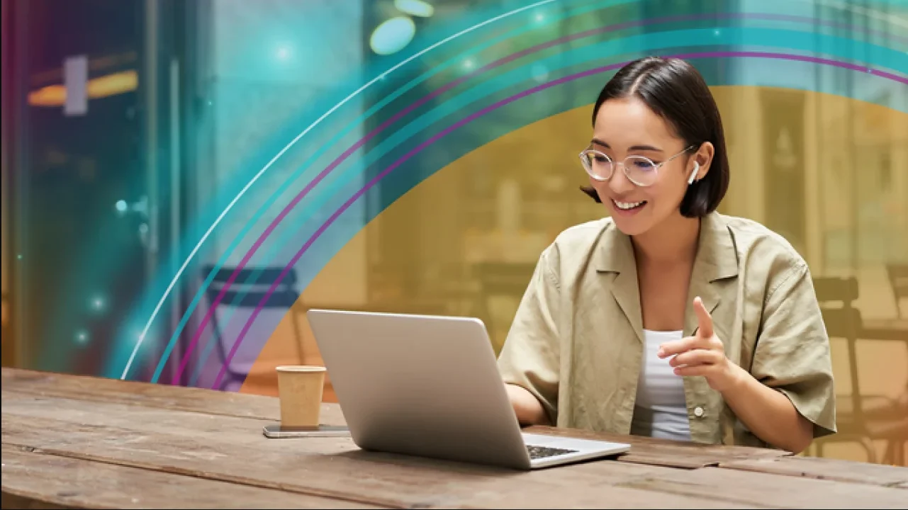 快连VPN 彩色光轨办公场景中持续稳定的数据传输状态